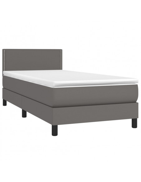 Giroletto a Molle con Materasso Grgio 80x200 cm in Similpelle