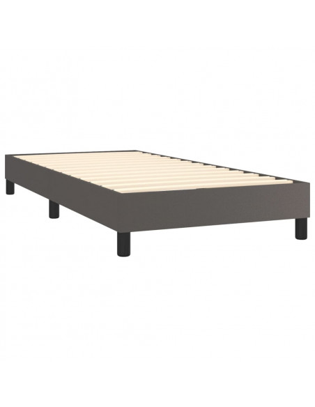 Giroletto a Molle con Materasso Grgio 80x200 cm in Similpelle