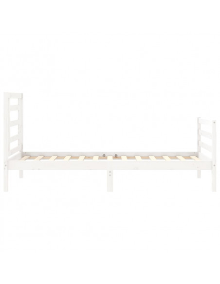 Giroletto con Testiera Bianco Small Single Legno Massello