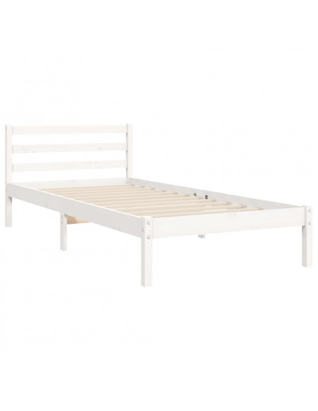 Giroletto con Testiera Bianco Small Single Legno Massello