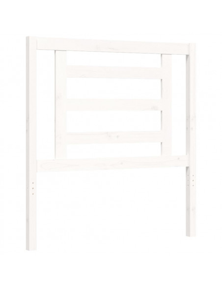 Giroletto con Testiera Bianco Small Single Legno Massello