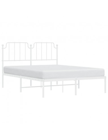 Giroletto con Testiera Metallo Bianco 140x190 cm