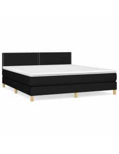 Giroletto a Molle con Materasso Nero 160x200 cm in Tessuto 2