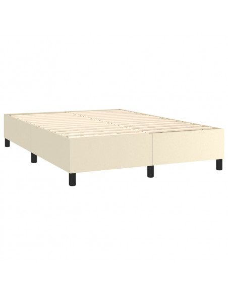 Giroletto a Molle con Materasso Crema 140x190 cm in Similpelle