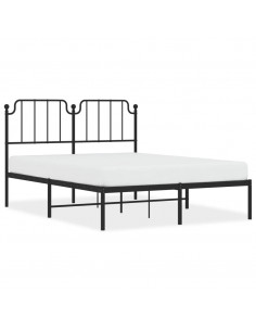 Giroletto con Testiera in Metallo Nero 140x190 cm 2