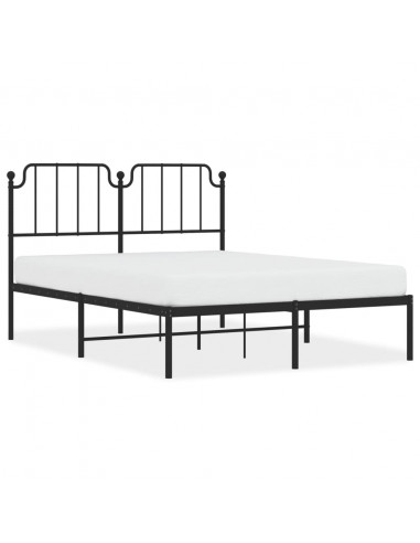 Giroletto con Testiera in Metallo Nero 140x190 cm