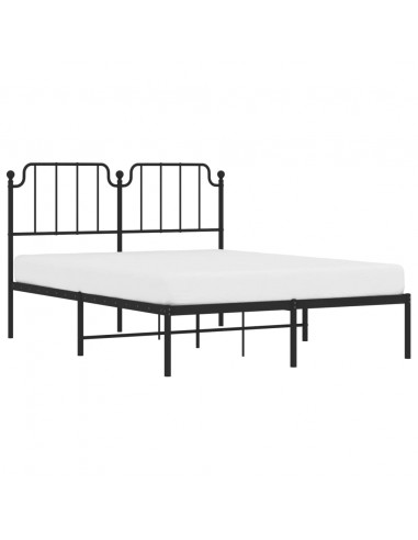 Giroletto con Testiera in Metallo Nero 140x190 cm