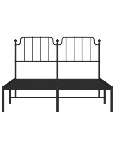 Giroletto con Testiera in Metallo Nero 140x190 cm