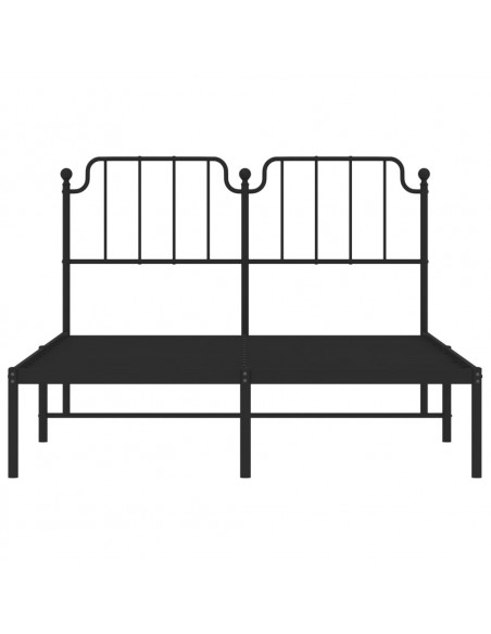 Giroletto con Testiera in Metallo Nero 140x190 cm