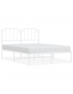 Giroletto con Testiera Metallo Bianco 135x190 cm 2