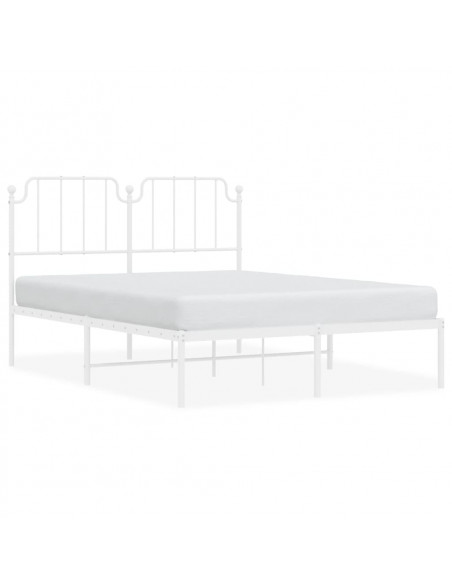 Giroletto con Testiera Metallo Bianco 135x190 cm