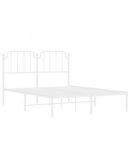Giroletto con Testiera Metallo Bianco 135x190 cm