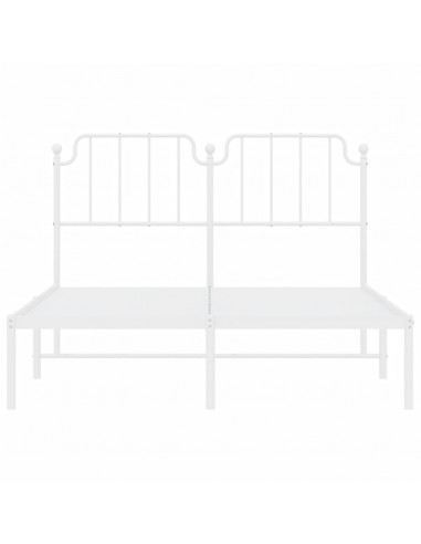 Giroletto con Testiera Metallo Bianco 135x190 cm