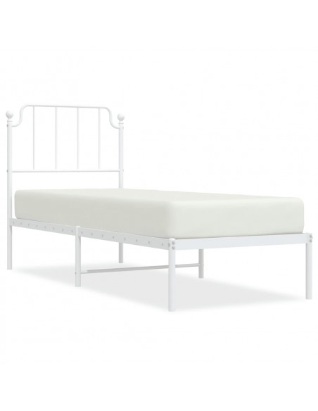 Giroletto con Testiera Metallo Bianco 80x200 cm