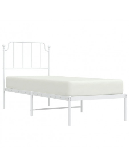 Giroletto con Testiera Metallo Bianco 80x200 cm