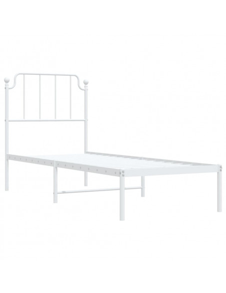 Giroletto con Testiera Metallo Bianco 80x200 cm