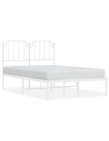 Giroletto con Testiera Metallo Bianco 120x190 cm