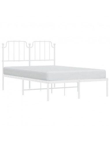 Giroletto con Testiera Metallo Bianco 120x190 cm