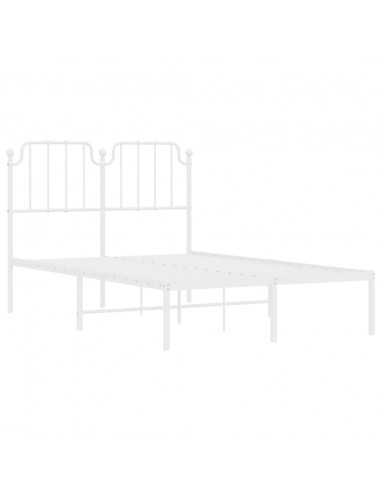 Giroletto con Testiera Metallo Bianco 120x190 cm