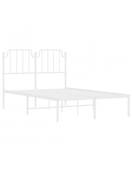 Giroletto con Testiera Metallo Bianco 120x190 cm