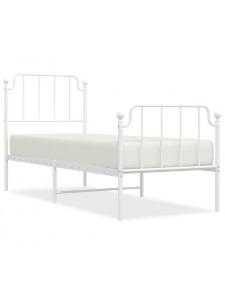 Giroletto con Testiera e Pediera Metallo Bianco 75x190 cm
