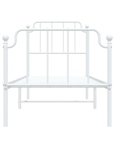 Giroletto con Testiera e Pediera Metallo Bianco 75x190 cm