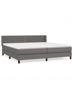 Giroletto a Molle con Materasso Grgio 200x200 cm in Similpelle