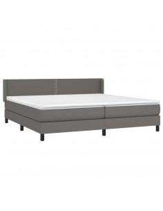 Giroletto a Molle con Materasso Grgio 200x200 cm in Similpelle 2