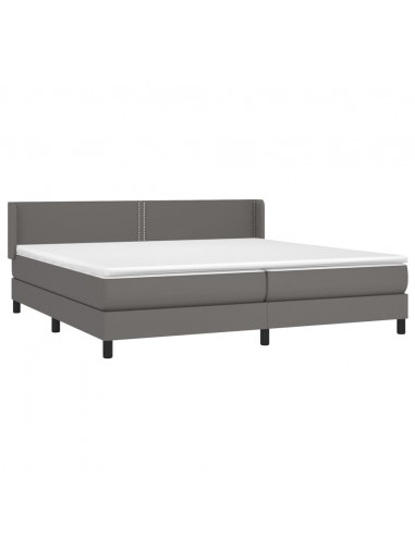 Giroletto a Molle con Materasso Grgio 200x200 cm in Similpelle