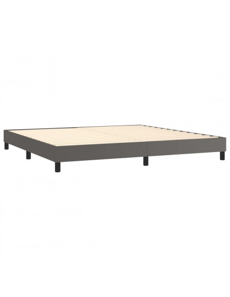 Giroletto a Molle con Materasso Grgio 200x200 cm in Similpelle