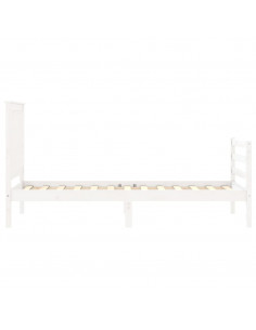 Giroletto con Testiera Bianco Small Single Legno Massello 2