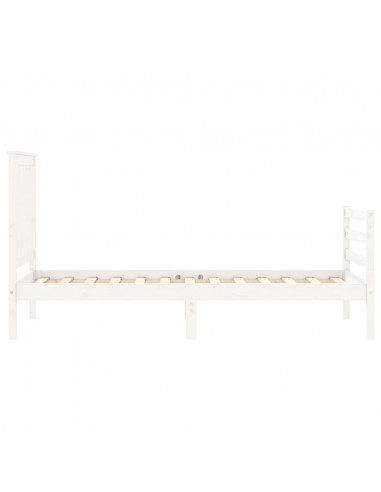 Giroletto con Testiera Bianco Small Single Legno Massello