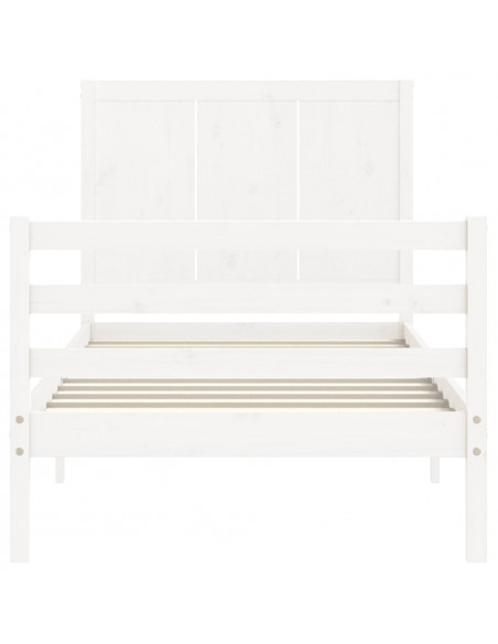 Giroletto con Testiera Bianco Small Single Legno Massello