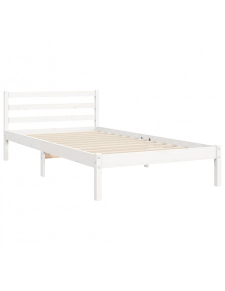 Giroletto con Testiera Bianco Small Single Legno Massello