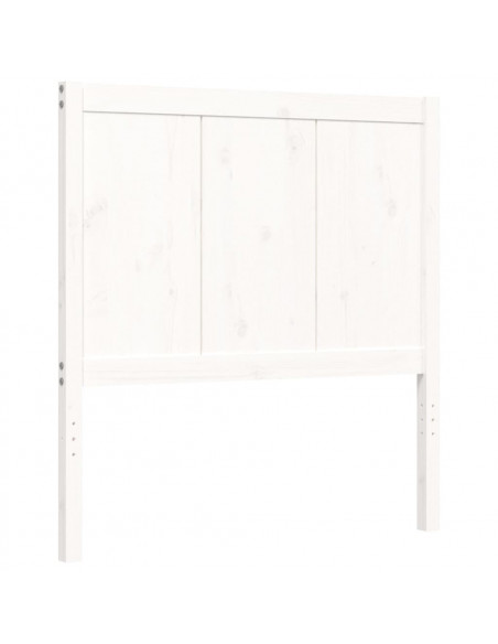 Giroletto con Testiera Bianco Small Single Legno Massello