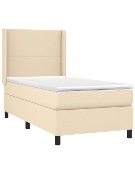 Giroletto a Molle con Materasso Crema 80x200 cm inTessuto
