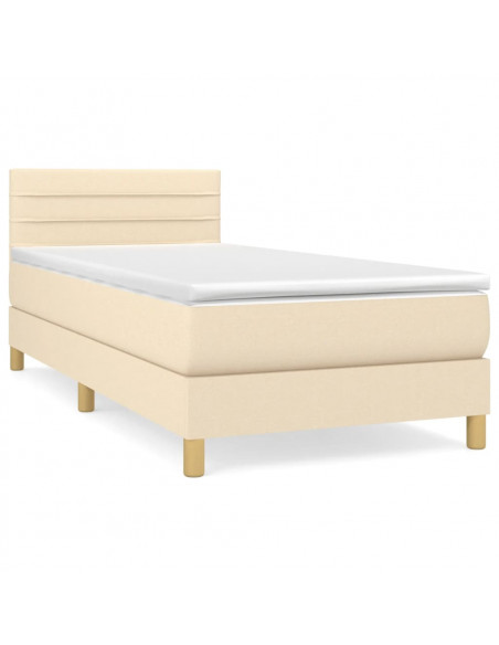 Giroletto a Molle con Materasso Crema 80x200 cm inTessuto