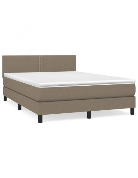 Giroletto a Molle con Materasso Tortora 140x190 cm in Tessuto