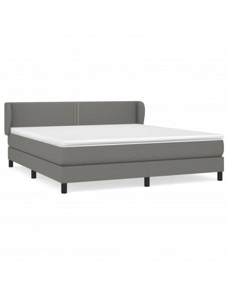 Giroletto a Molle con Materasso Grigio Scuro 180x200 cm Tessuto