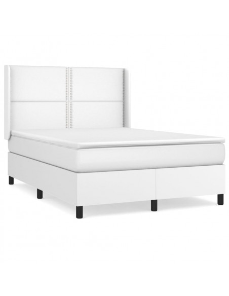 Giroletto a Molle con Materasso Bianco 140x200 cm in Similpelle