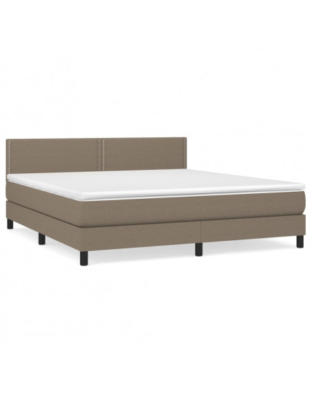 Giroletto a Molle con Materasso Tortora 180x200 cm in Tessuto