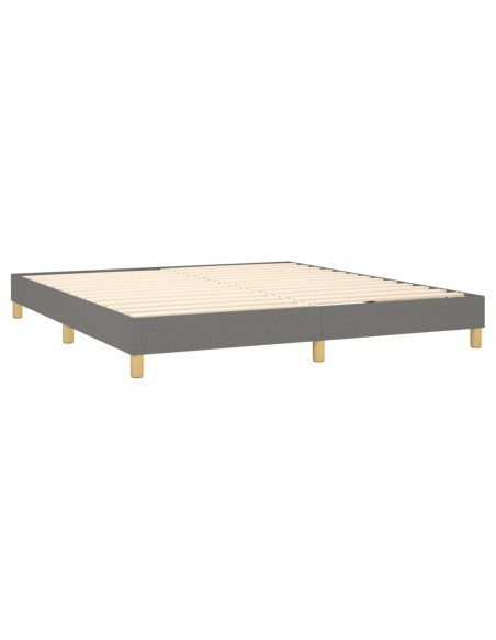 Giroletto a Molle con Materasso Grigio Scuro 180x200 cm Tessuto