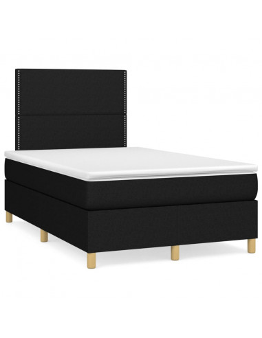 Giroletto a Molle con Materasso Nero 120x200 cm in Tessuto