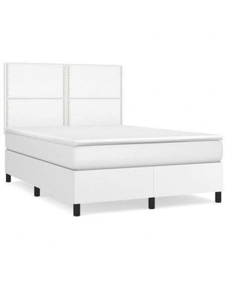 Giroletto a Molle con Materasso Bianco 140x200 cm in Similpelle