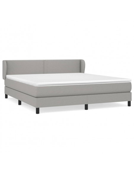 Giroletto a Molle con Materasso Grigio Chiaro180x200 cm Tessuto