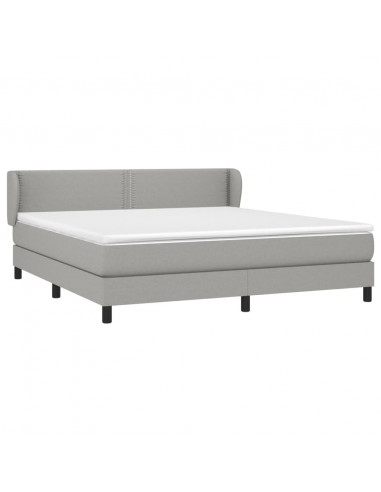 Giroletto a Molle con Materasso Grigio Chiaro180x200 cm Tessuto