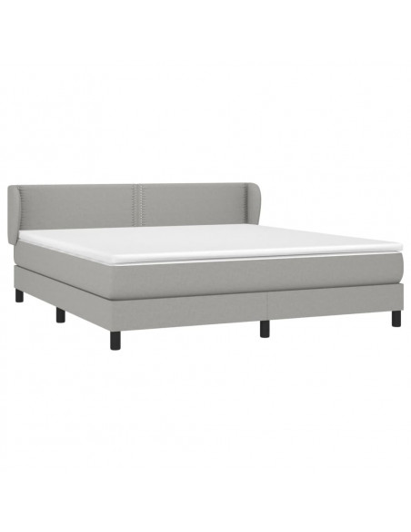 Giroletto a Molle con Materasso Grigio Chiaro180x200 cm Tessuto