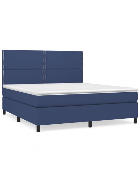 Giroletto a Molle con Materasso Blu 180x200 cm in Tessuto