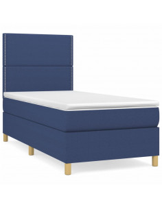 Giroletto a Molle con Materasso Blu 90x190 cm in Tessuto 2