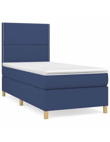 Giroletto a Molle con Materasso Blu 90x190 cm in Tessuto